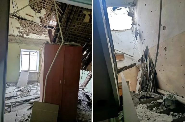 В Херсоне в результате обстрела повреждено здание Суспільного